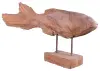 Product image 2 of the product “Carved fish wood on stand made from teak root pieces ”